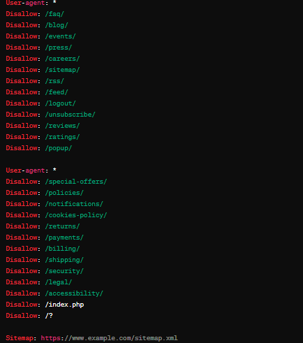 E-Ticaret Sitesi Robots.txt Dosyası