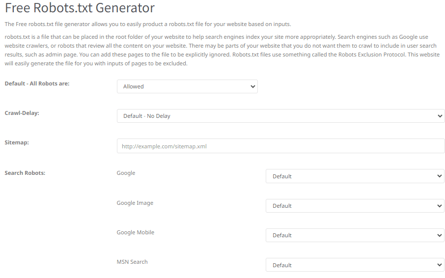 Robots.txt Generator