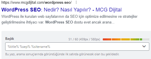 WP İçerik Başlık Etiketi SEO ayarları