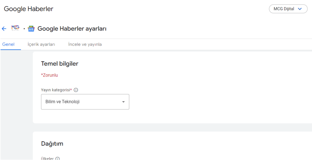 Google News (Haberler) Ayarları