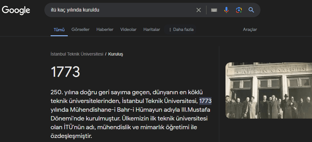 SERP Cevabı Olan Arama Sonucu