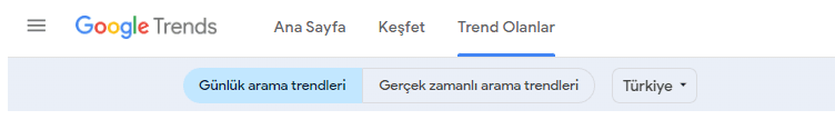 Google Trends Günlük ve Gerçek Zamanlı Arama Trendleri
