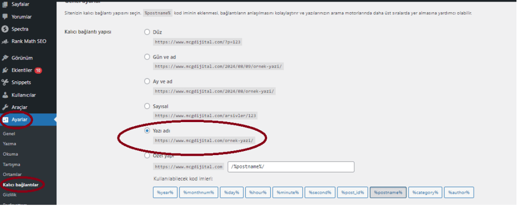 SEO Uyumlu URL WordPress