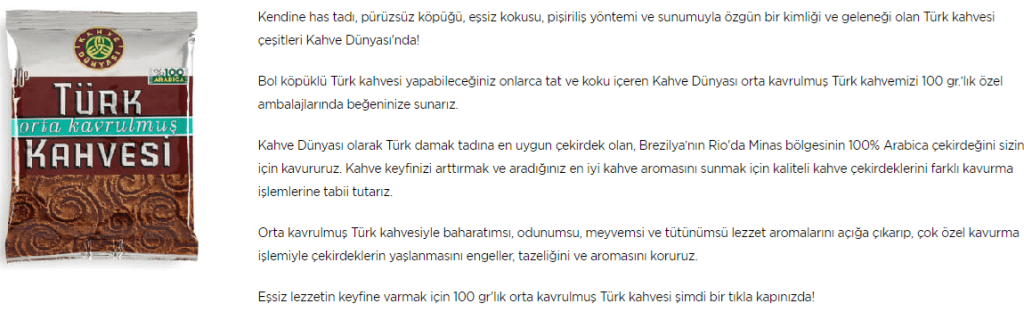 Ürün Açıklaması Örneği 