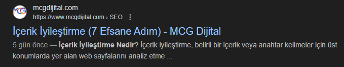 İçerik İyileştirme Sorgusu