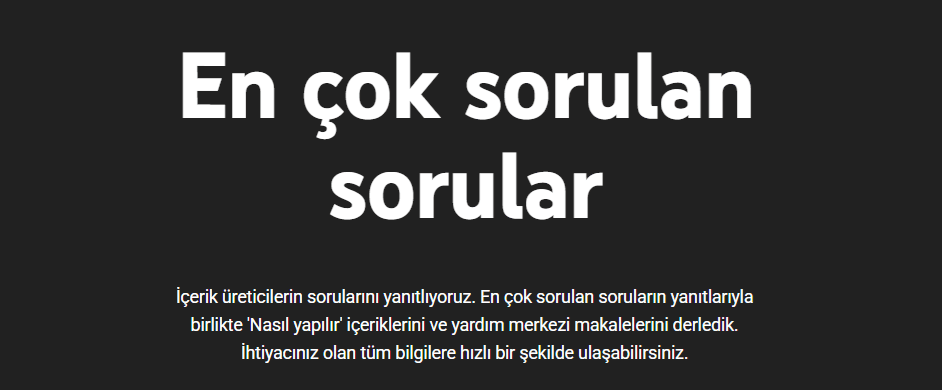 En çok sorulan sorular YouTube