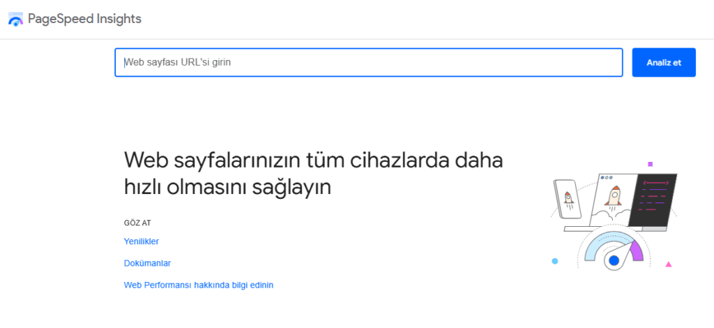 Dijital Pazarlama Aracı Pagespeed Insights