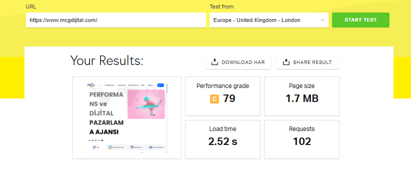 P,ingdom site hızı testi