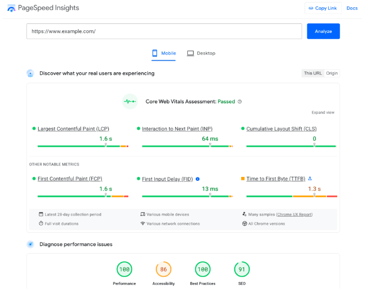 Google Pagespeed Insights Test Aracı