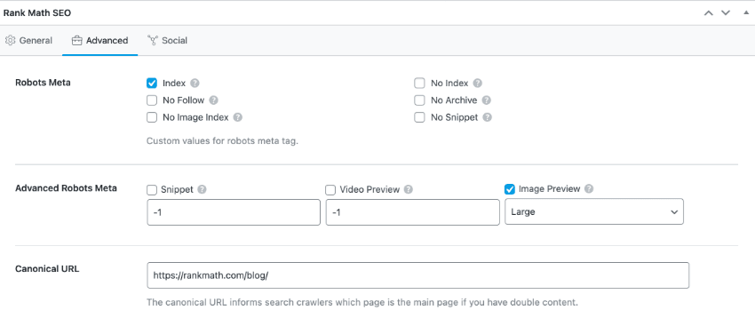 Rank Math Canonical URL kullanmak