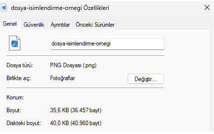 görsel SEO optimizasyonu için dosyalarınızı isimlendirin