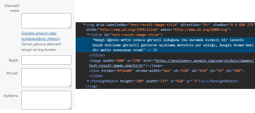 SEO için alt etiketler ekleyin