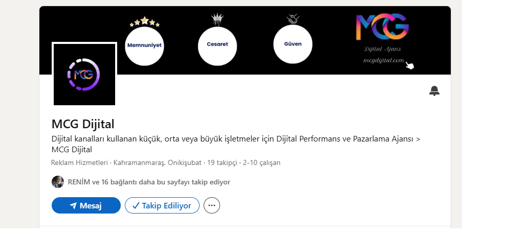 Linkedin MCG Dijital Sayfası