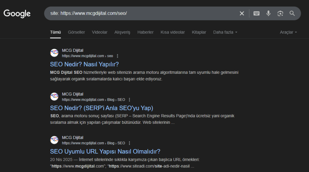 SEO için rakiplerin iç link stratejilerini Google ile keşfetmek