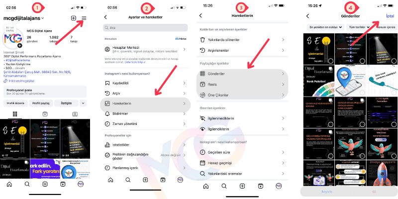 instagram toplu fotoğraf silme