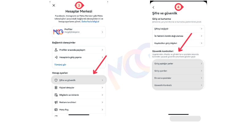 Şifre ve güvenlik alanına girin. Güvenlik kontrolleri alanını inceleyin.
